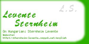 levente sternheim business card
